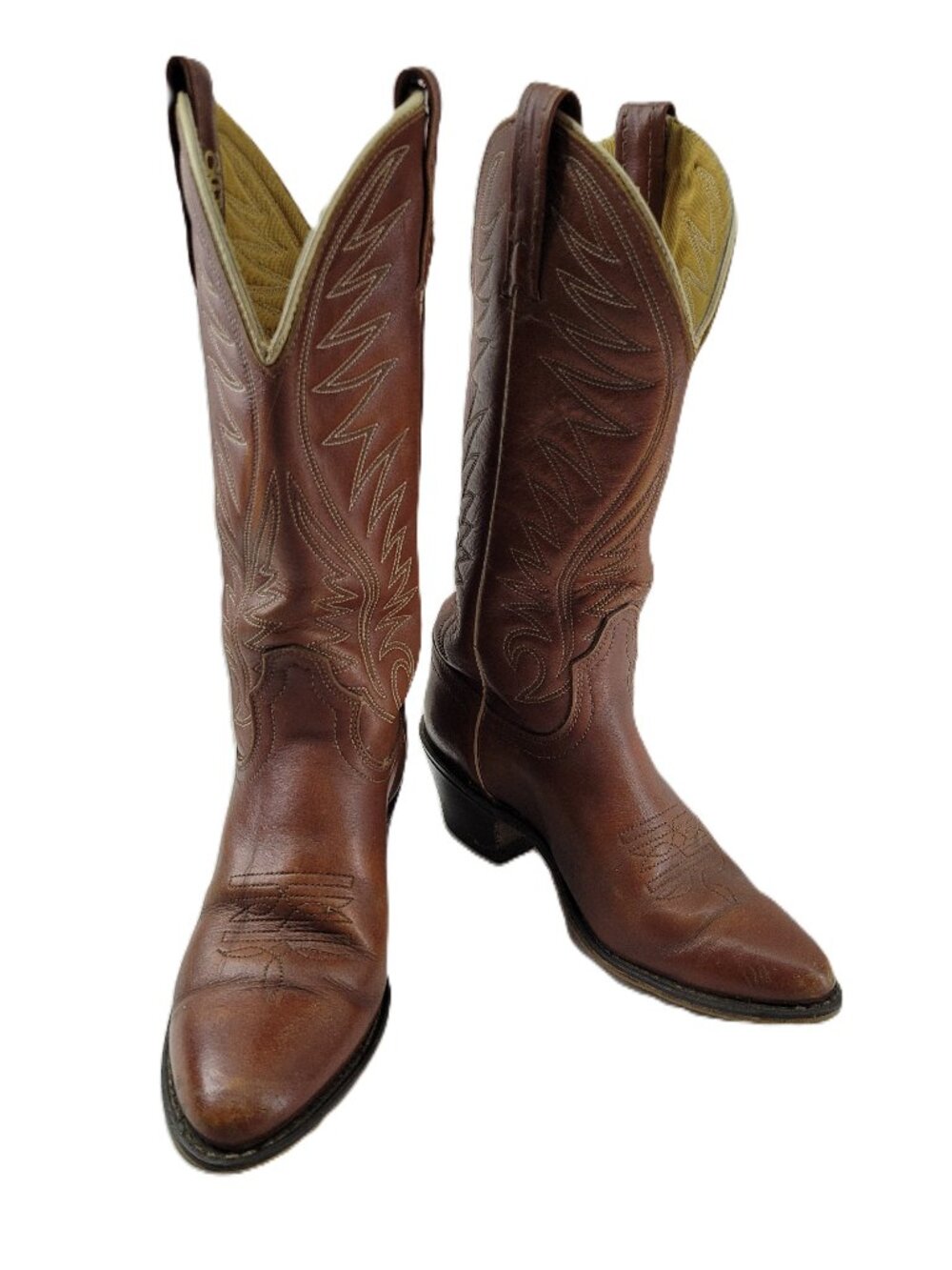 Vintage Acme Cowboy Boots Women's 5C Brown Leather Country Rodeo Western USA
